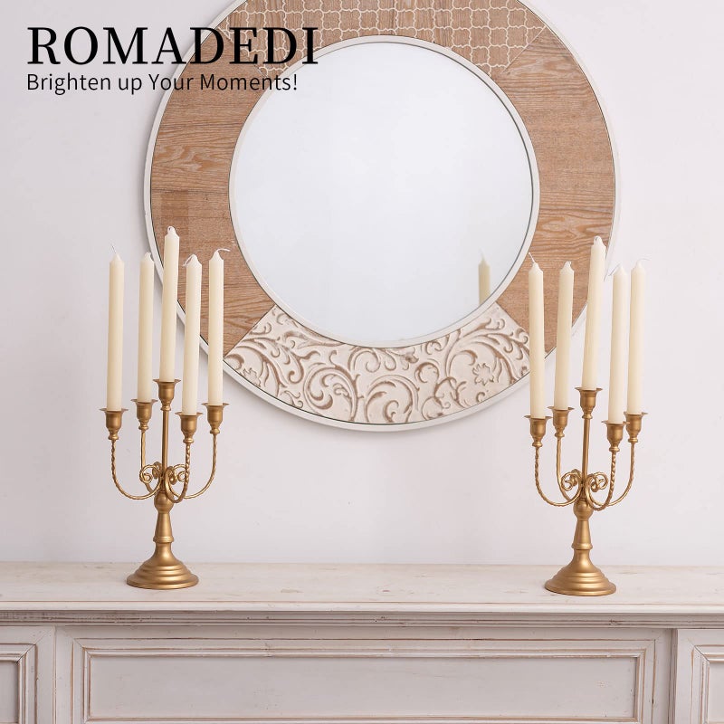 Romadedi Candelabra Gold Candle Holders - 5 Arm 11.8"" Wedding Candlestick Holder for Theme Party Table Centrepiece Decor Dining Room Birthday Holiday Christmas  Set of 2 - Image 4